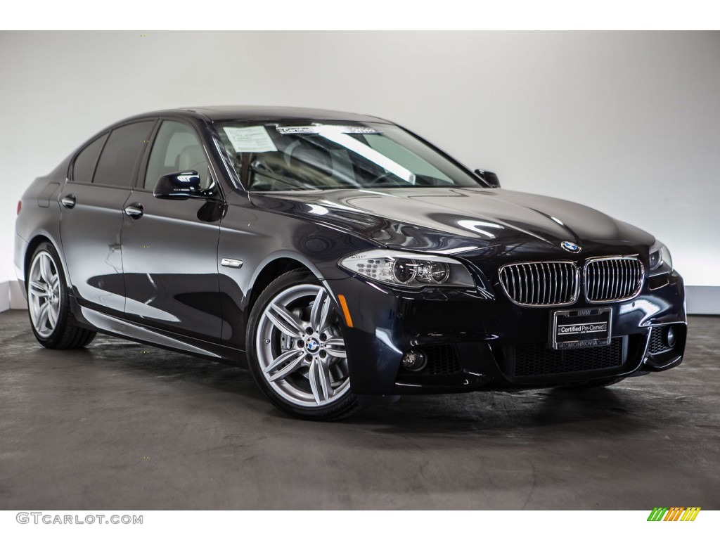 2013 5 Series 535i Sedan - Carbon Black Metallic / Oyster/Black photo #12