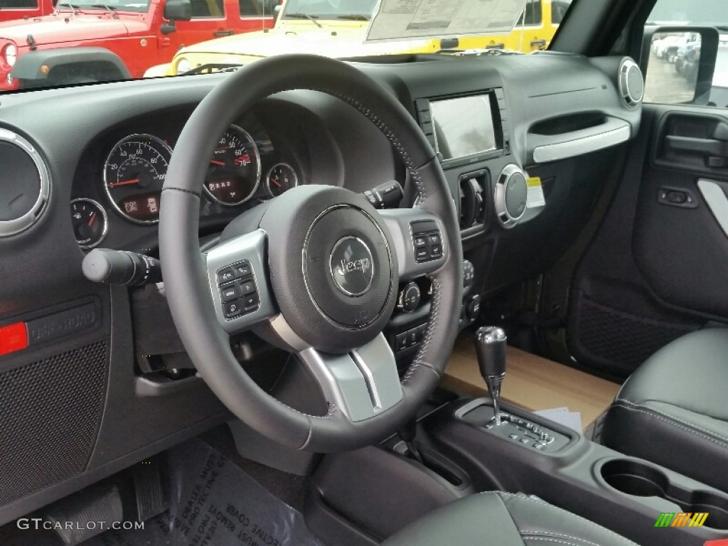 Black Interior 2016 Jeep Wrangler Unlimited Rubicon Hard Rock 4x4 Photo #108863822