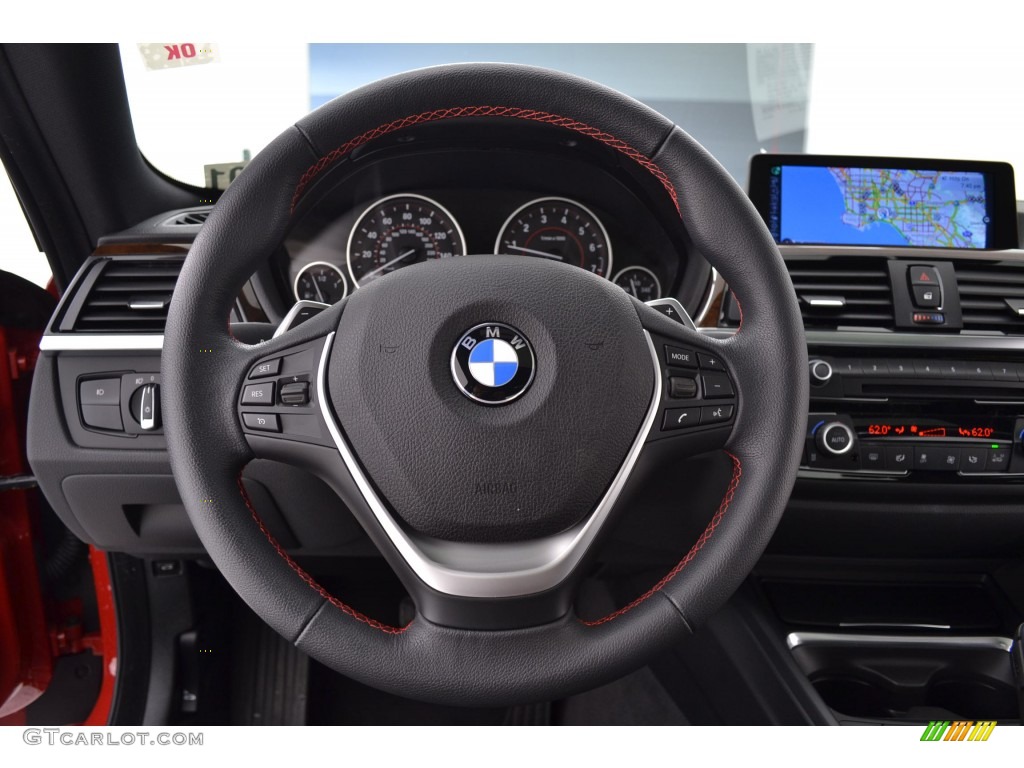 2015 BMW 4 Series 428i Coupe Black Steering Wheel Photo #108873341