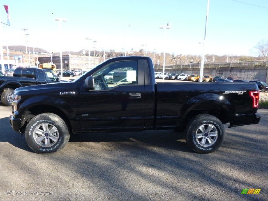 2016 F150 XL Regular Cab 4x4 - Shadow Black / Medium Earth Gray photo #7