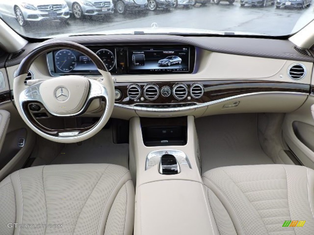 2016 Mercedes-Benz S 550 4Matic Sedan Silk Beige/Espresso Brown Dashboard Photo #108887729