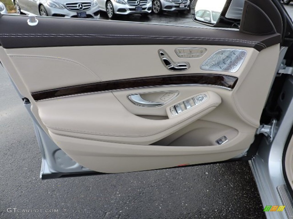 2016 Mercedes-Benz S 550 4Matic Sedan Silk Beige/Espresso Brown Door Panel Photo #108887957