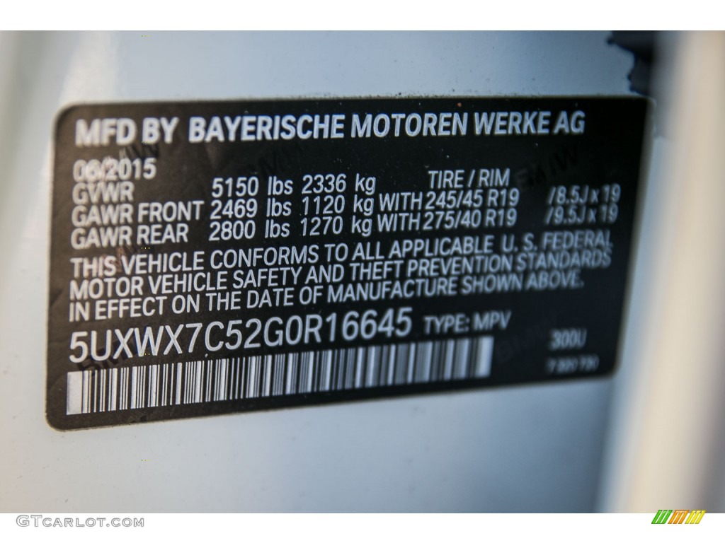 2016 X3 xDrive35i - Alpine White / Black photo #7