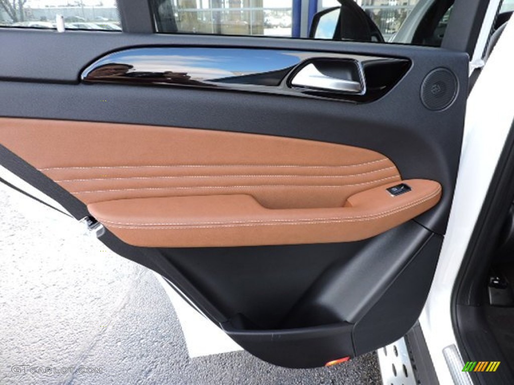 2016 Mercedes-Benz GLE 450 AMG 4Matic Coupe Saddle Brown/Black Door Panel Photo #108890732
