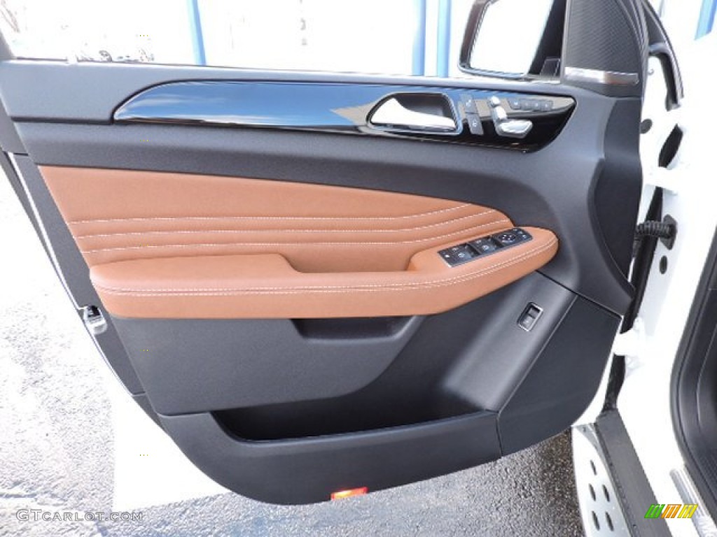 2016 Mercedes-Benz GLE 450 AMG 4Matic Coupe Saddle Brown/Black Door Panel Photo #108890759