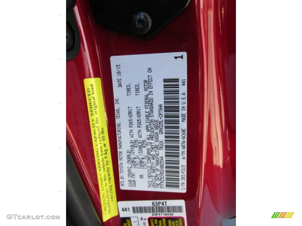 2016 Toyota Tacoma TRD Sport Access Cab Color Code Photos