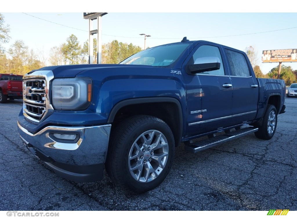 2016 Sierra 1500 SLT Crew Cab 4WD - Stone Blue Metallic / Jet Black photo #3