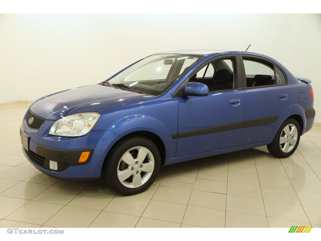 2009 Rio LX Sedan - Sapphire Blue / Gray photo #3