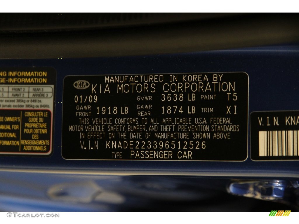2009 Rio LX Sedan - Sapphire Blue / Gray photo #15