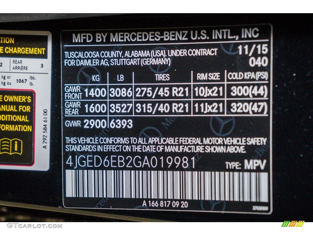2016 GLE Color Code 040 for Black Photo #108907918