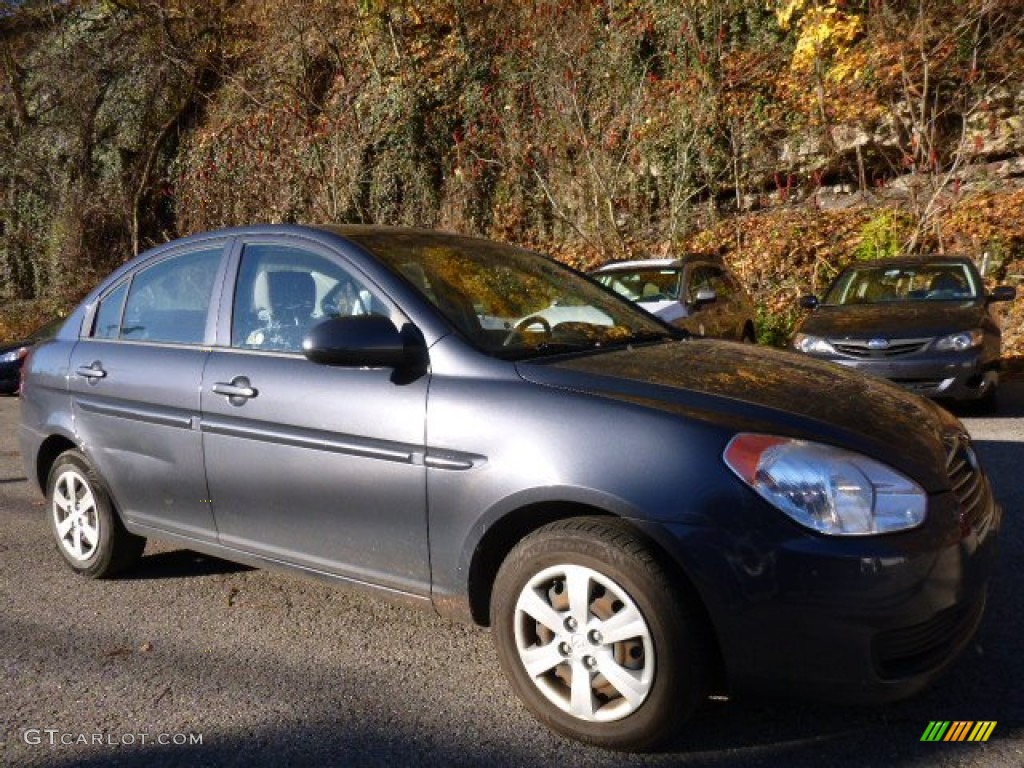 2009 Accent GLS 4 Door - Dark Sapphire Blue / Gray photo #1