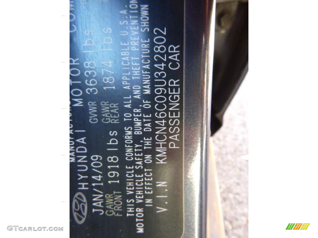 2009 Accent GLS 4 Door - Dark Sapphire Blue / Gray photo #8