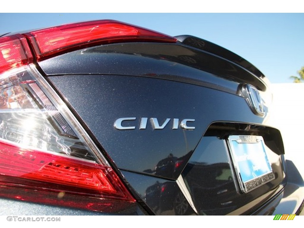 2016 Civic EX-T Sedan - Cosmic Blue Metallic / Gray photo #3