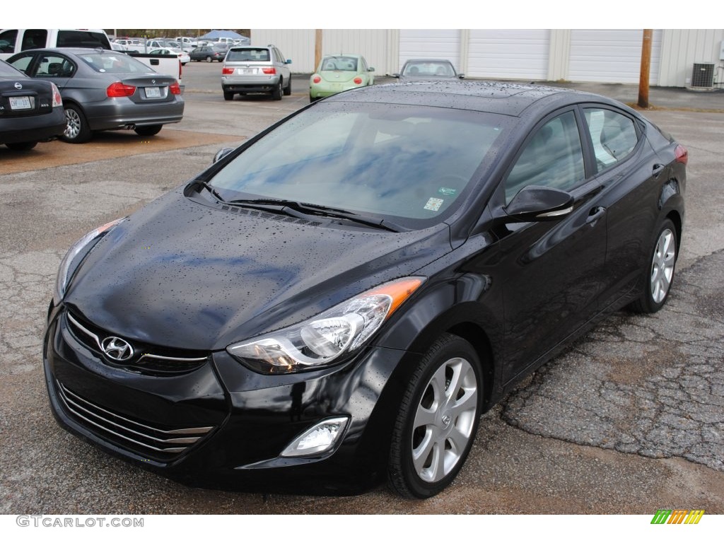 2012 Elantra Limited - Midnight Black / Gray photo #1