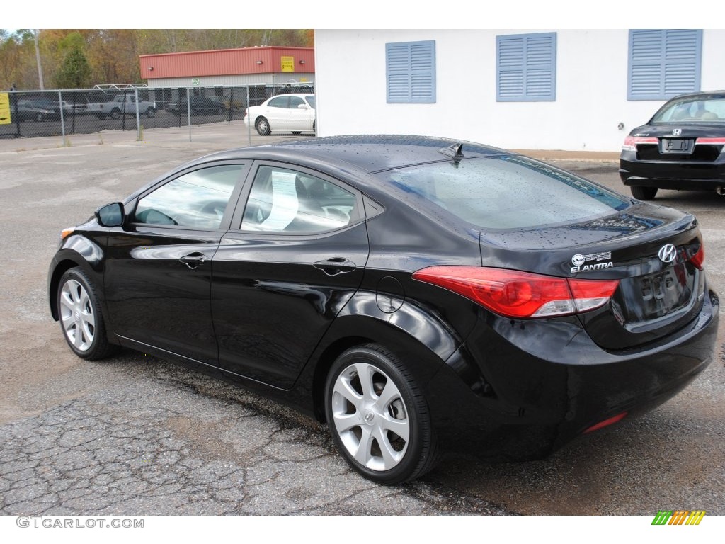 2012 Elantra Limited - Midnight Black / Gray photo #3