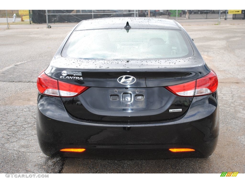 2012 Elantra Limited - Midnight Black / Gray photo #4