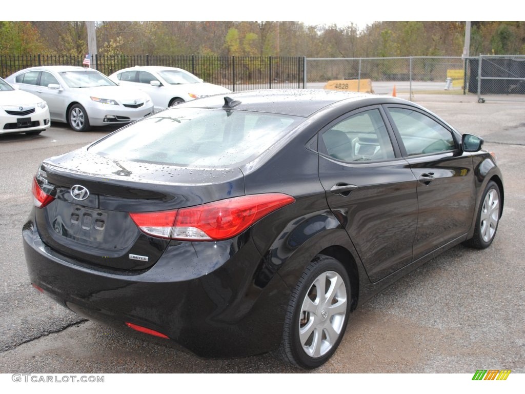 2012 Elantra Limited - Midnight Black / Gray photo #5