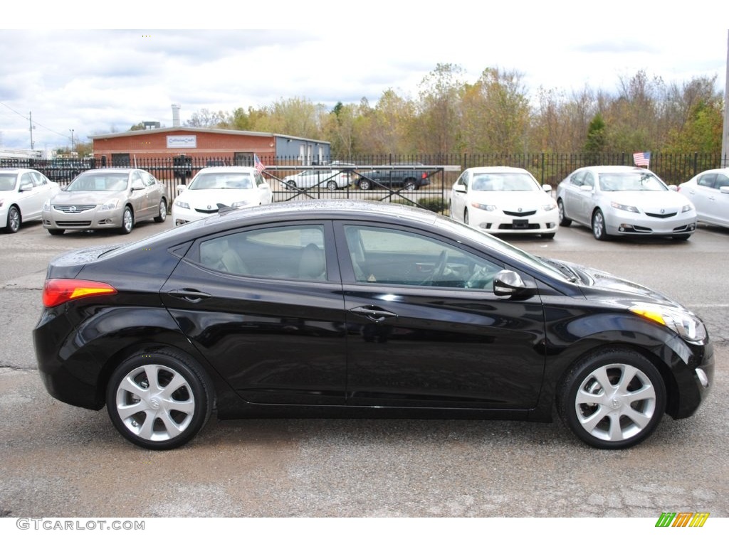 2012 Elantra Limited - Midnight Black / Gray photo #6