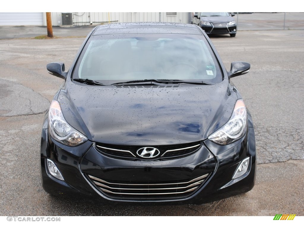 2012 Elantra Limited - Midnight Black / Gray photo #8