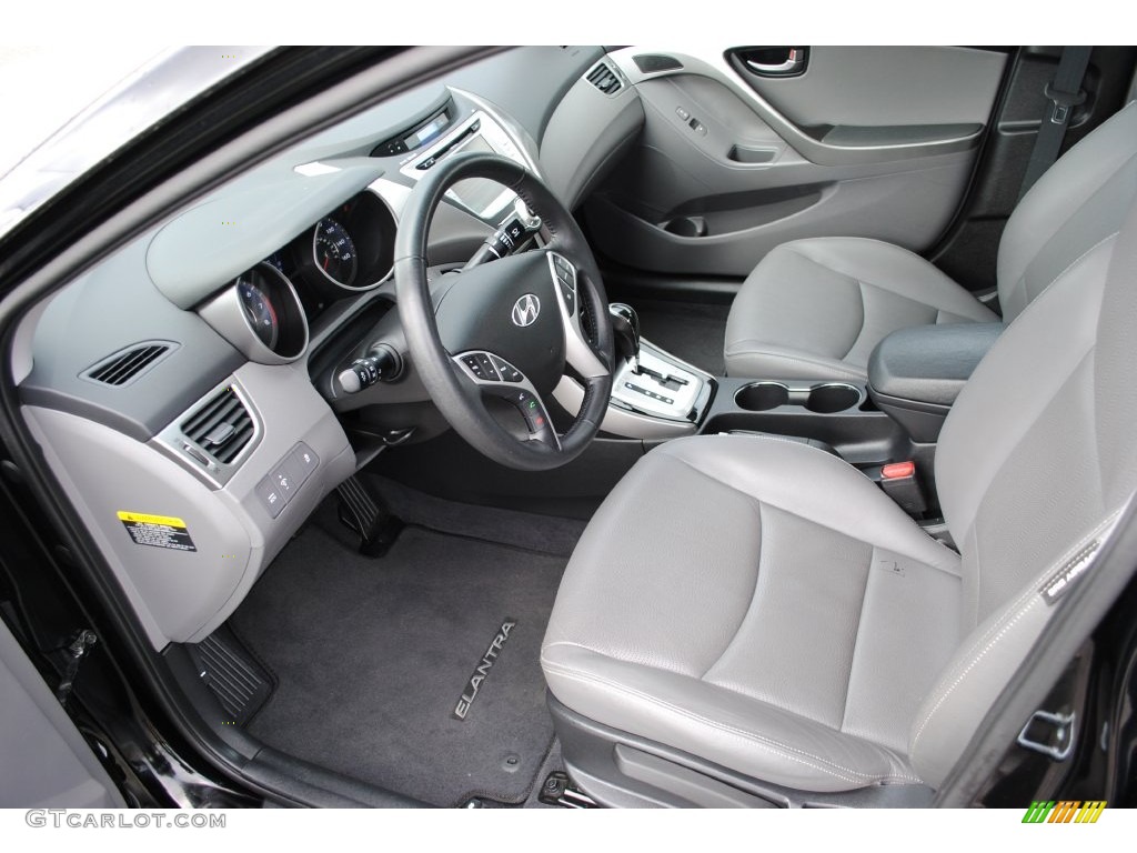 2012 Elantra Limited - Midnight Black / Gray photo #10