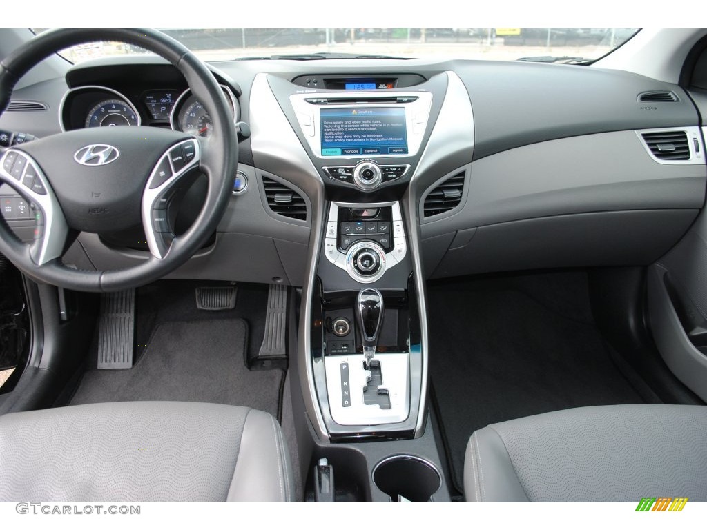 2012 Elantra Limited - Midnight Black / Gray photo #11