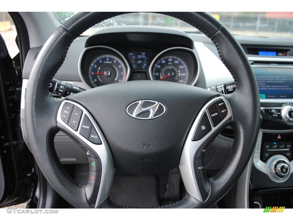 2012 Elantra Limited - Midnight Black / Gray photo #12