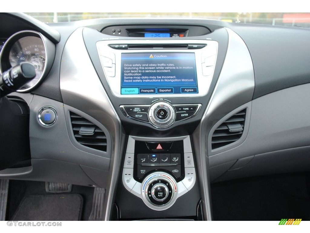 2012 Elantra Limited - Midnight Black / Gray photo #15