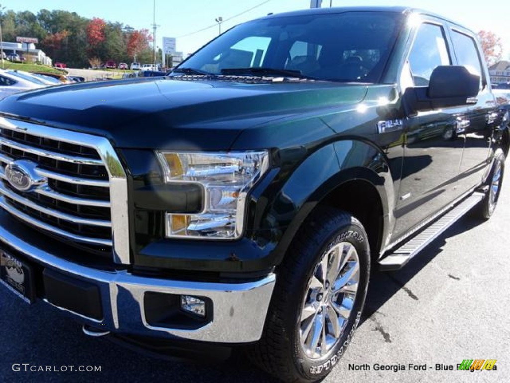 2015 F150 XLT SuperCrew 4x4 - Green Gem Metallic / Medium Earth Gray photo #35