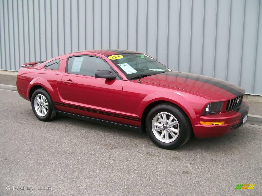 2006 Mustang V6 Premium Coupe - Redfire Metallic / Dark Charcoal photo #1