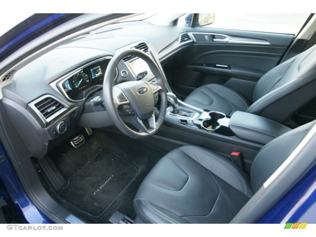 Charcoal Black Interior 2015 Ford Fusion Hybrid Titanium Photo #108923369