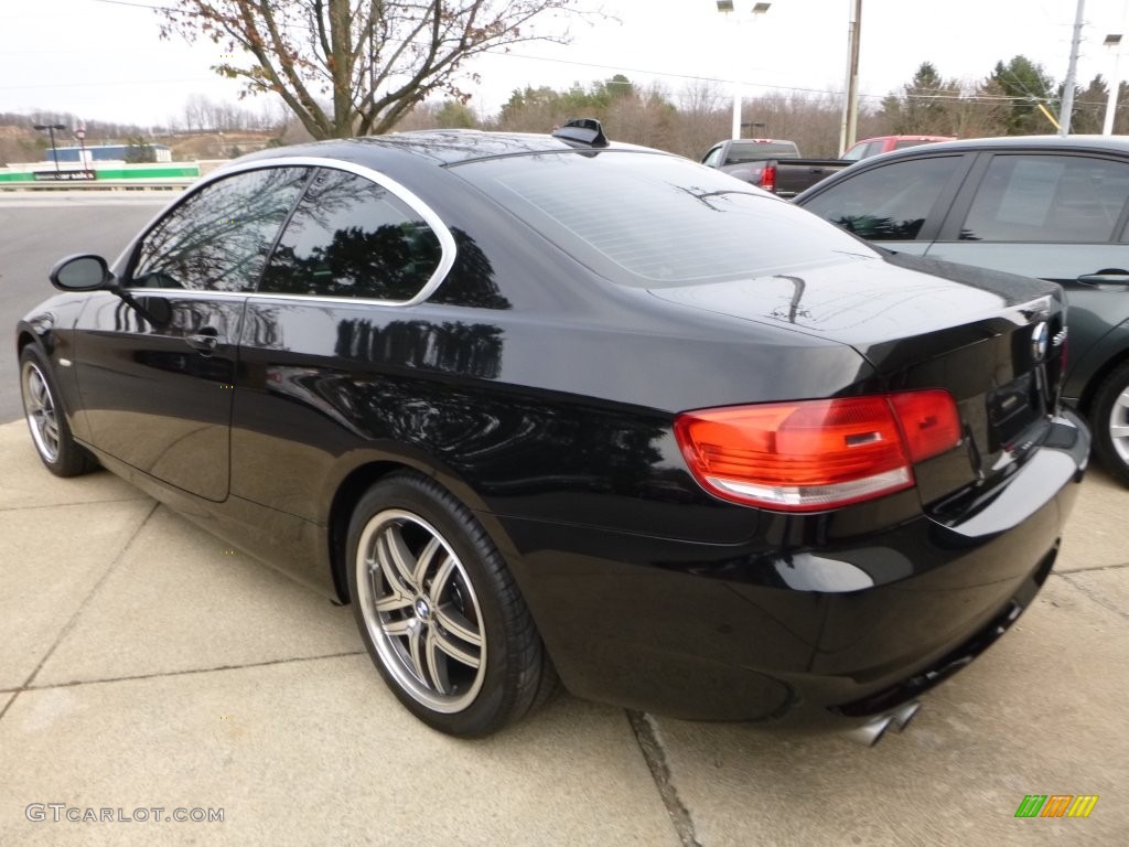 2008 3 Series 328xi Coupe - Black Sapphire Metallic / Coral Red/Black photo #3