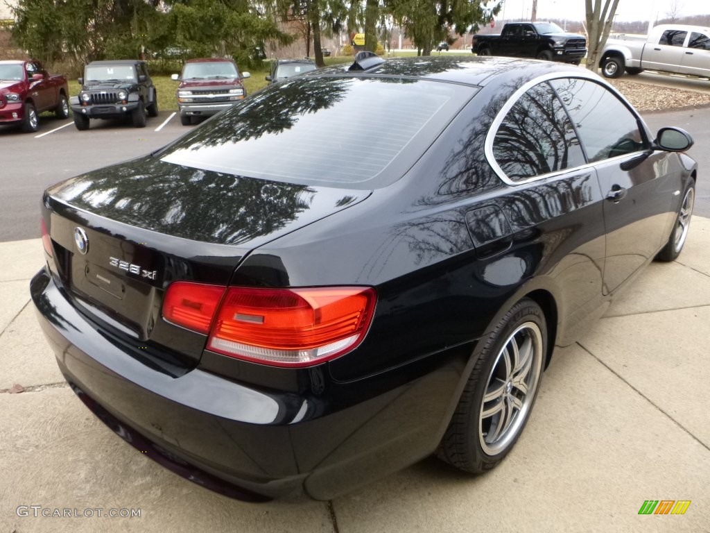 2008 3 Series 328xi Coupe - Black Sapphire Metallic / Coral Red/Black photo #5