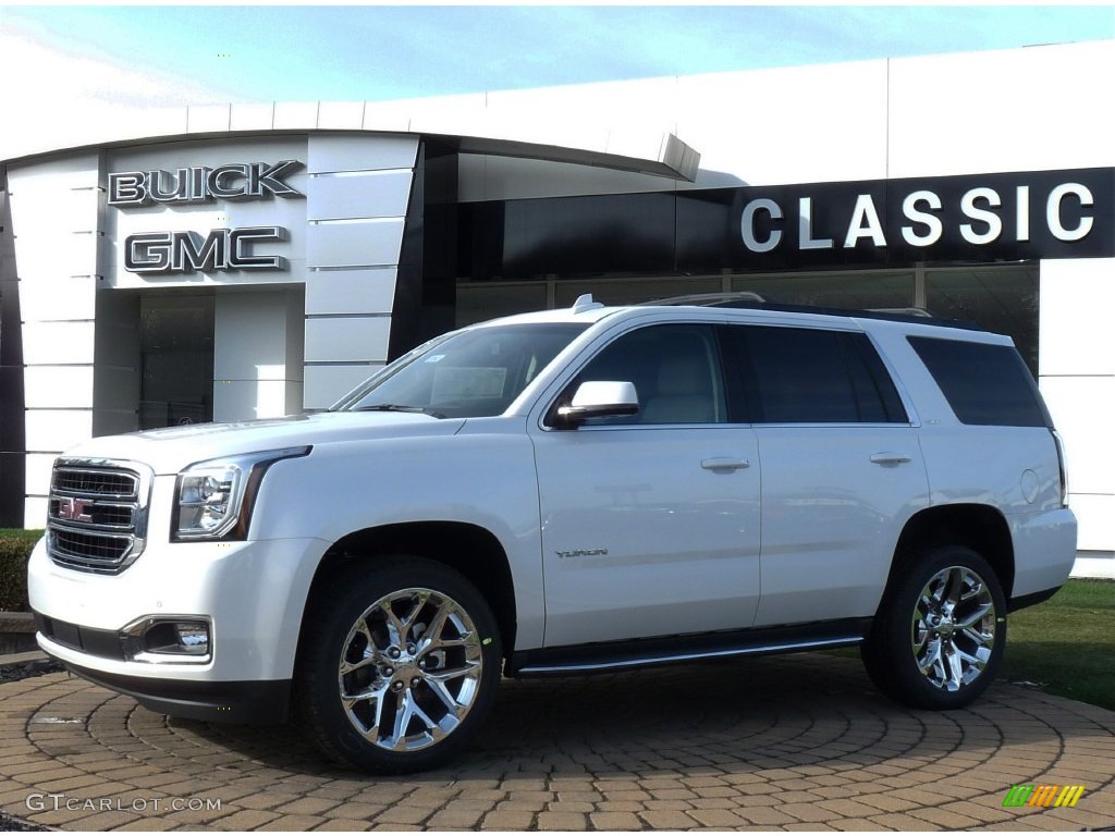 2016 Yukon SLT 4WD - White Frost Tricoat / Cocoa/Shale photo #1