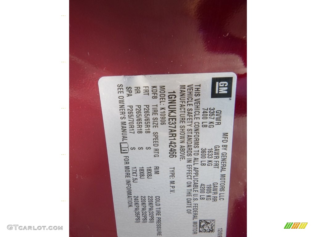 2010 Suburban LT 4x4 - Red Jewel Tintcoat / Ebony photo #16