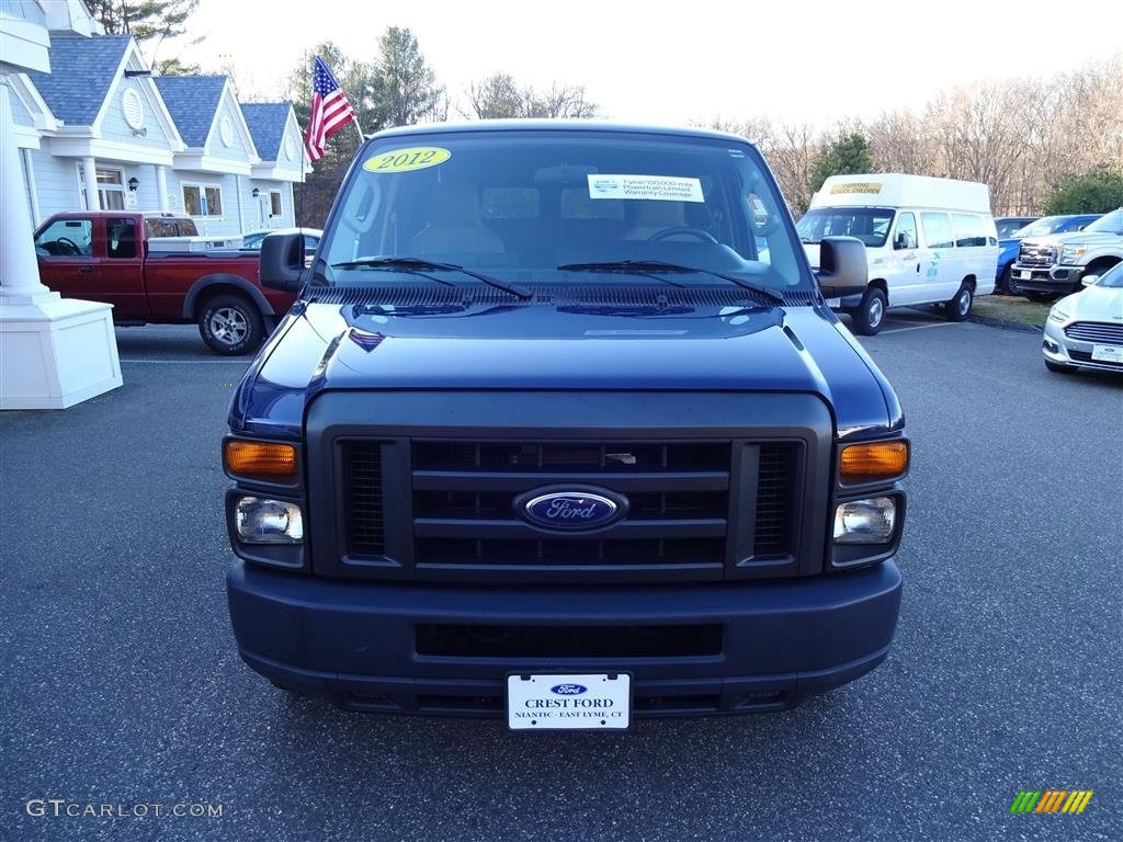 2012 E Series Van E350 XLT Passenger - Dark Blue Pearl / Medium Flint photo #2