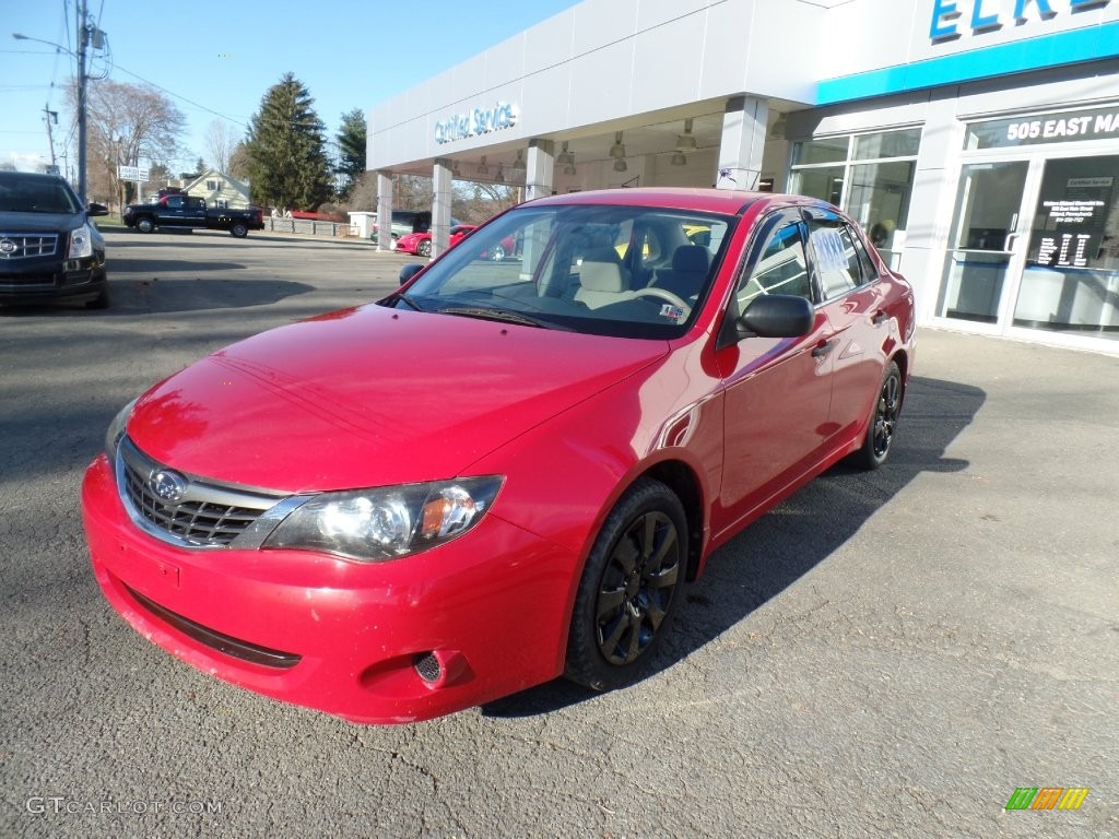 2008 Impreza 2.5i Sedan - Lightning Red / Ivory photo #1