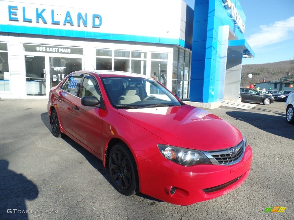2008 Impreza 2.5i Sedan - Lightning Red / Ivory photo #3