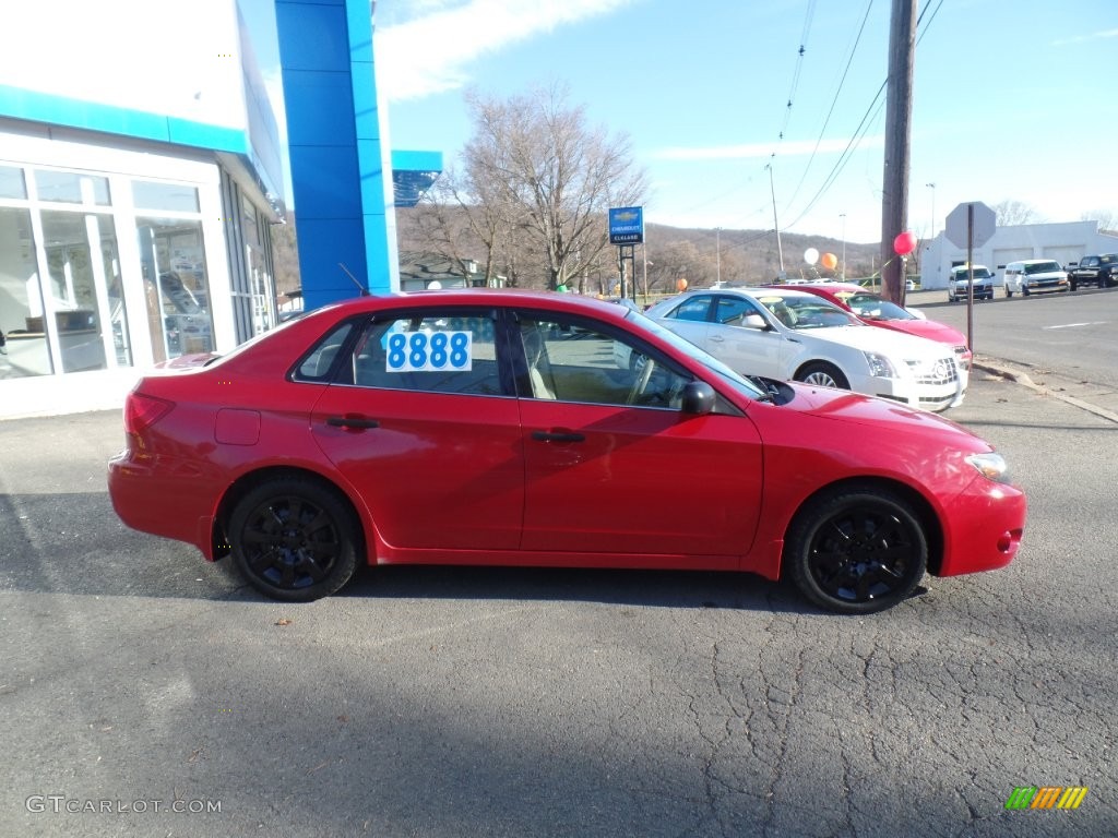 2008 Impreza 2.5i Sedan - Lightning Red / Ivory photo #4