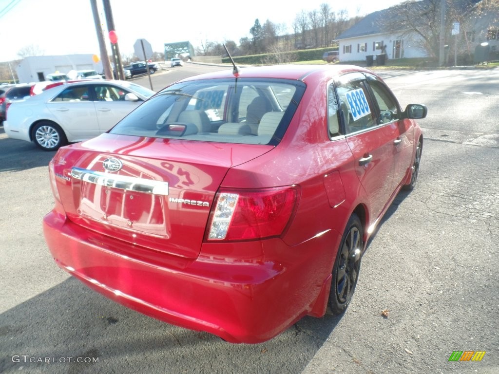 2008 Impreza 2.5i Sedan - Lightning Red / Ivory photo #5