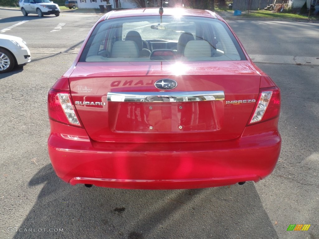 2008 Impreza 2.5i Sedan - Lightning Red / Ivory photo #6