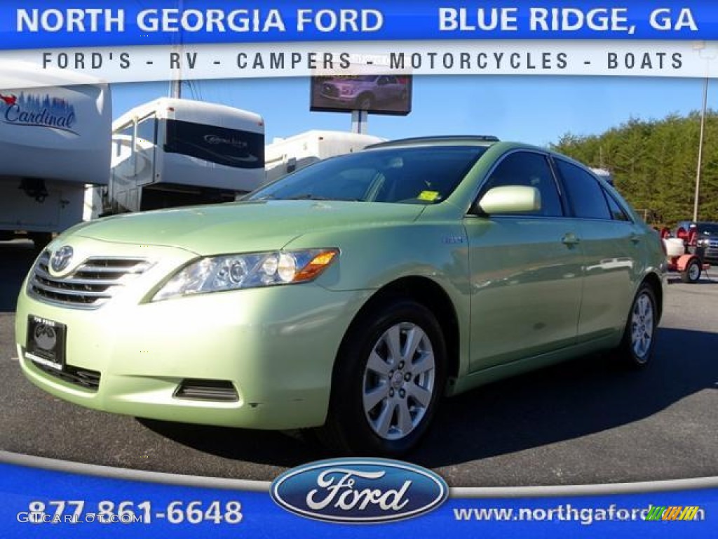 2007 Camry Hybrid - Jasper Green Pearl / Bisque photo #1