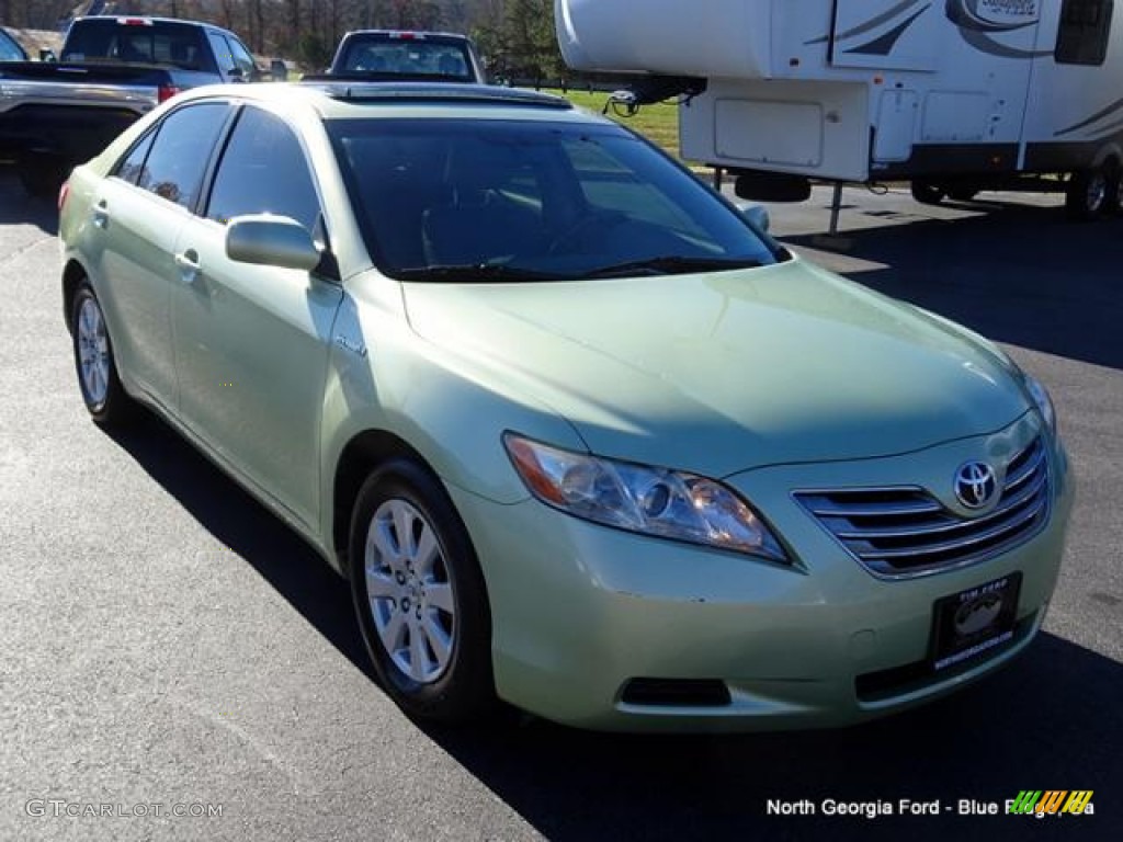 2007 Camry Hybrid - Jasper Green Pearl / Bisque photo #7