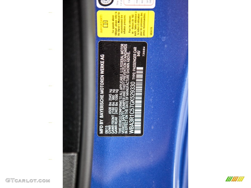 2016 4 Series Color Code B45 for Estoril Blue Metallic Photo #108942442
