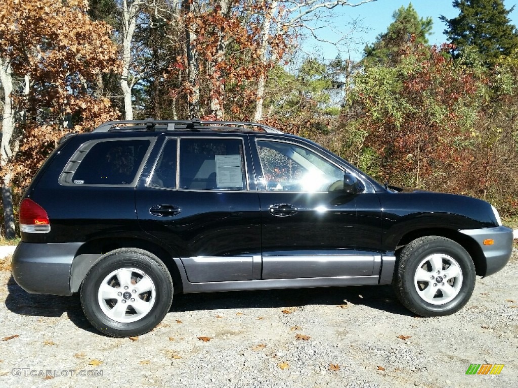 2005 Santa Fe GLS 4WD - Black Obsidian / Gray photo #4