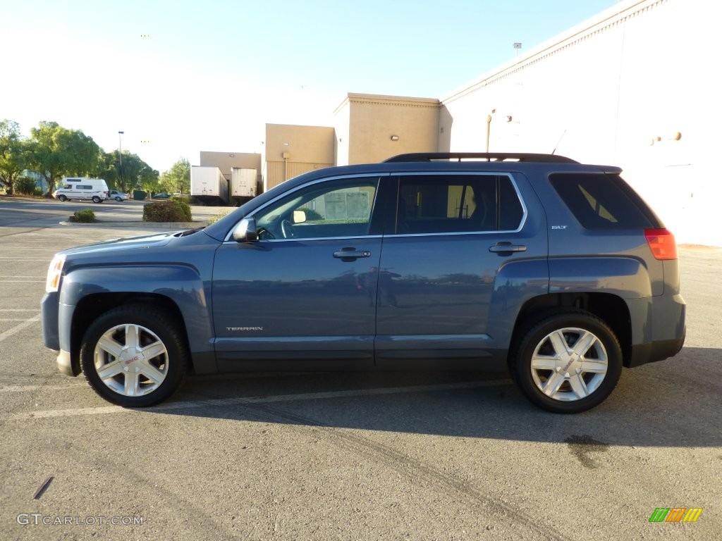 2011 Terrain SLT AWD - Steel Blue Metallic / Jet Black photo #11