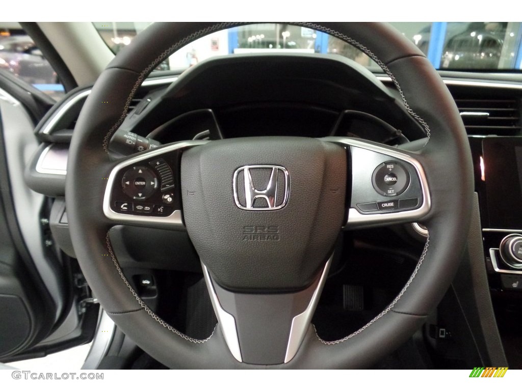 2016 Honda Civic EX-L Sedan Black Steering Wheel Photo #108960355