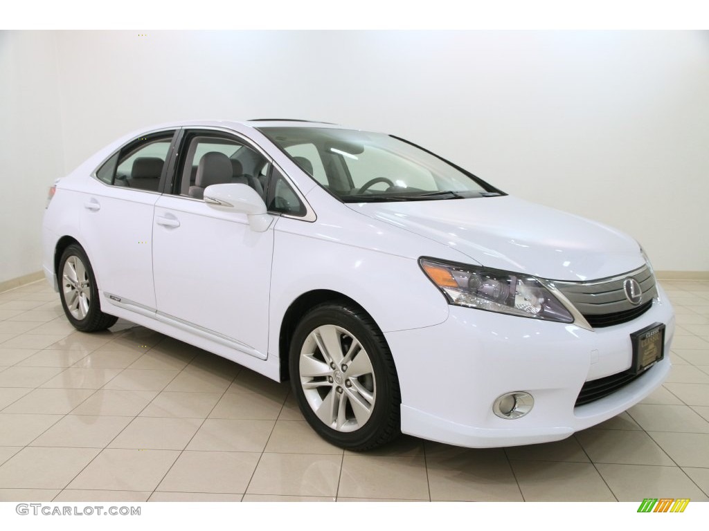 2010 HS 250h Hybrid Premium - Aurora White Pearl / Gray photo #1