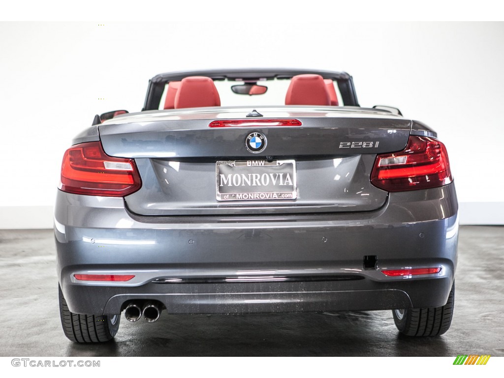 2016 2 Series 228i Convertible - Mineral Grey Metallic / Coral Red photo #2