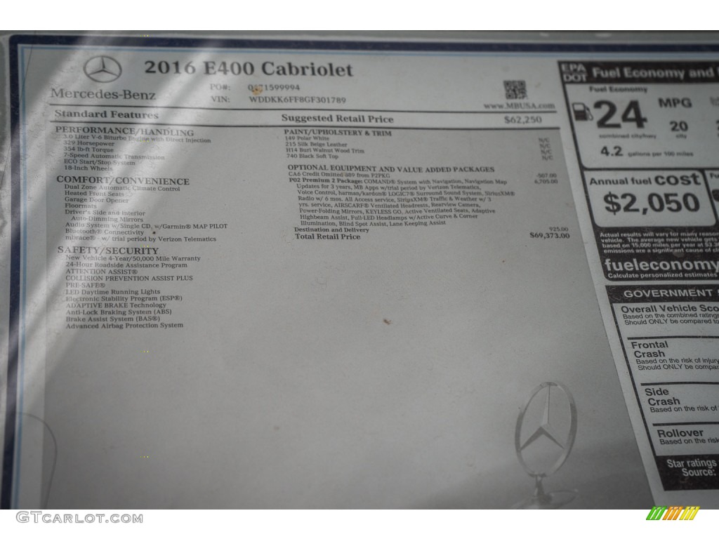 2016 E 400 Cabriolet - Polar White / Silk Beige/Espresso Brown photo #11