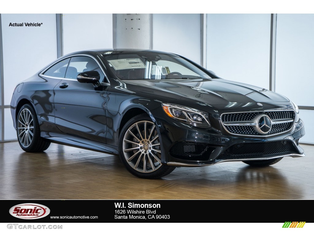 2016 S 550 4Matic Coupe - Magnetite Black Metallic / designo Bengal Red/Black photo #1